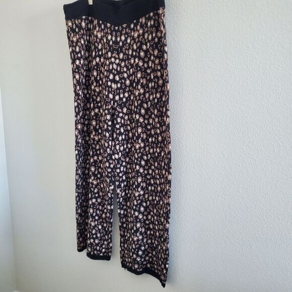 LOGO by Lori Goldstein Knit Pants 4XL Brown Wide Leg Cheetah Print Pull On - Picture 5 of 7